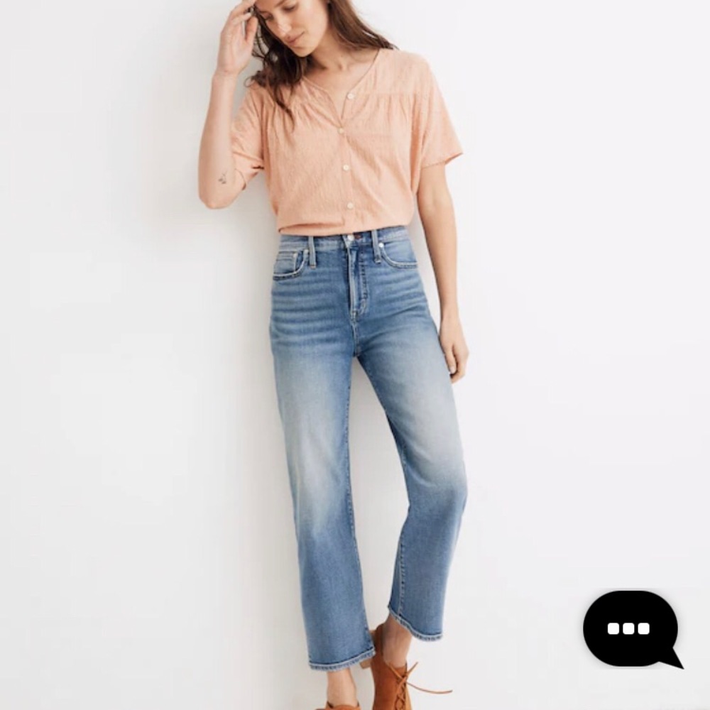 Madewell Slim Wide-Leg Crop Jeans in Reggie Wash 25